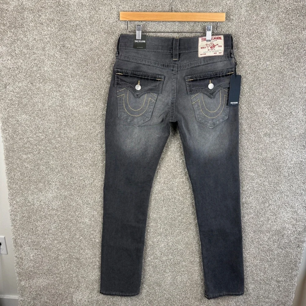 True‎ Religion Ricky Big T Relaxed Straight Jeans Grey Smores Mens 29x34 NEW